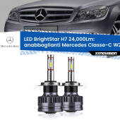 0 Anabbaglianti LED H7 24,000Lm per Mercedes Classe-C W204 Prima serie H7: Kit LED BrightStar 24.000Lm