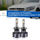 0 Anabbaglianti LED H7 24,000Lm per Mercedes Classe-C W205 2013 - 2018 H7: Kit LED BrightStar 24.000Lm