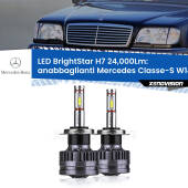 0 Anabbaglianti LED H7 24,000Lm per Mercedes Classe-S W140 1995 - 1998 H7: Kit LED BrightStar 24.000Lm