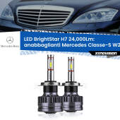 0 Anabbaglianti LED H7 24,000Lm per Mercedes Classe-S W221 2005 - 2013 H7: Kit LED BrightStar 24.000Lm