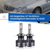 0 Anabbaglianti LED H7 24,000Lm per Mercedes SL R230 2001 - 2012 H7: Kit LED BrightStar 24.000Lm