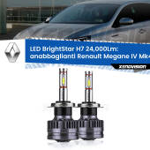 0 Anabbaglianti LED H7 24,000Lm per Renault Megane IV Mk4 2016 in poi H7: Kit LED BrightStar 24.000Lm