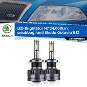 0 Anabbaglianti LED H7 24,000Lm per Skoda Octavia II 1Z prima serie H7: Kit LED BrightStar 24.000Lm