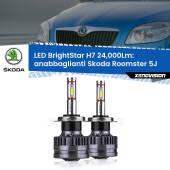 0 Anabbaglianti LED H7 24,000Lm per Skoda Roomster 5J fari lenticolari H7: Kit LED BrightStar 24.000Lm