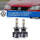 0 Anabbaglianti LED H7 24,000Lm per VW Golf 5 2003 - 2009 H7: Kit LED BrightStar 24.000Lm
