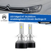 0 Anabbaglianti LED H7 34,000Lm per Citroën Berlingo III Enterprise H7: Kit LED Edge v3.0 34.000 Lumen