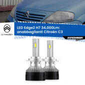 0 Anabbaglianti LED H7 34,000Lm per Citroën C3  2002 - 2009 H7: Kit LED Edge v3.0 34.000 Lumen