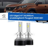0 Anabbaglianti LED H7 34,000Lm per Peugeot 3008 Mk1 fari a parabola H7: Kit LED Edge v3.0 34.000 Lumen