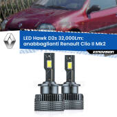 0 Anabbaglianti LED Renault Clio II Mk2 1998 - 2004 - D2S/R 32,000Lm D2s / D2r : Kit LED Hawk 32.000Lm