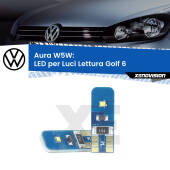 0 Aura W5W: LED per Luci Lettura Golf 6 2008 -2011 FINE SERIE: NO GARANZIA T10 (W5W) Aura Kit LED Premium chip 5700K - FINE SERIE: No garanzia