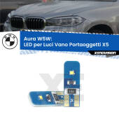 0 Aura W5W: LED per Luci Vano Portaoggetti X5 (F15, F85) 2014 -2018 FINE SERIE: NO GARANZIA T10 (W5W) Aura Kit LED Premium chip 5700K - FINE SERIE: No garanzia