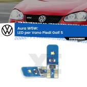 0 Aura W5W: LED per Vano Piedi Golf 5 2003 -2009 FINE SERIE: NO GARANZIA T10 (W5W) Aura Kit LED Premium chip 5700K - FINE SERIE: No garanzia