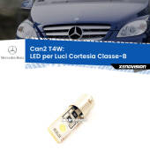 0 Can2 T4W: LED per Luci Cortesia Classe-B (W245) 2005 -2011 BA9S (T4W) LED Luce Laterale 2Ultra Led - Bianco Lunare