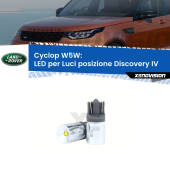 0 Cyclop W5W: LED per Luci posizione Discovery IV (L319) 2009 -2015 FINE SERIE: NO GARANZIA (W5W) T10 Coppia LED Frontale per Luci Posizione Cortesia Targa - Cyclop - FINE SERIE: NO GARANZIA