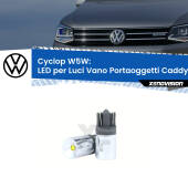 0 Cyclop W5W: LED per Luci Vano Portaoggetti Caddy IV 2015 -2020 FINE SERIE: NO GARANZIA (W5W) T10 Coppia LED Frontale per Luci Posizione Cortesia Targa - Cyclop - FINE SERIE: NO GARANZIA