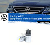 0 Cyclop W5W: LED per Luci Vano Portaoggetti Passat CC (357) 2008 -2012 FINE SERIE: NO GARANZIA (W5W) T10 Coppia LED Frontale per Luci Posizione Cortesia Targa - Cyclop - FINE SERIE: NO GARANZIA