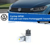 0 Cyclop W5W: LED per Luci Vano Portaoggetti Touran (5T) 2015 -2019 FINE SERIE: NO GARANZIA (W5W) T10 Coppia LED Frontale per Luci Posizione Cortesia Targa - Cyclop - FINE SERIE: NO GARANZIA