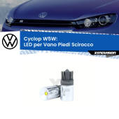 0 Cyclop W5W: LED per Vano Piedi Scirocco (III) 2008 -2017 FINE SERIE: NO GARANZIA (W5W) T10 Coppia LED Frontale per Luci Posizione Cortesia Targa - Cyclop - FINE SERIE: NO GARANZIA