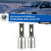 0 Fendinebbia LED H3 9600Lm per Alfa romeo 147  2005 - 2010 H3: Kit LED Accent 9600LM