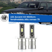 0 Fendinebbia LED H3 9600Lm per Alfa romeo 75  1985 - 1992 H3: Kit LED Accent 9600LM