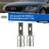 0 Fendinebbia LED H3 9600Lm per Audi TT 8N 1998 - 2006 H3: Kit LED Accent 9600LM