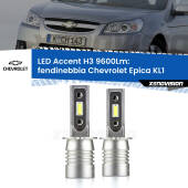 0 Fendinebbia LED H3 9600Lm per Chevrolet Epica KL1 2005 - 2011 H3: Kit LED Accent 9600LM