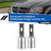 0 Fendinebbia LED H3 9600Lm per Dodge Caravan RG_ 2000 - 2007 H3: Kit LED Accent 9600LM