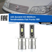 0 Fendinebbia LED H3 9600Lm per Fiat Punto 188 1999 - 2010 H3: Kit LED Accent 9600LM