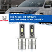 0 Fendinebbia LED H3 9600Lm per Honda Civic Mk6 1995 - 1999 H3: Kit LED Accent 9600LM