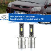0 Fendinebbia LED H3 9600Lm per Hyundai Matrix FC 2001 - 2010 H3: Kit LED Accent 9600LM