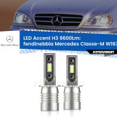 0 Fendinebbia LED H3 9600Lm per Mercedes Classe-M W163 1998 - 2000 H3: Kit LED Accent 9600LM