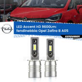 0 Fendinebbia LED H3 9600Lm per Opel Zafira B A05 2005 - 2015 H3: Kit LED Accent 9600LM