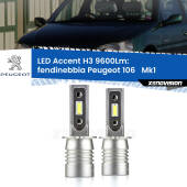0 Fendinebbia LED H3 9600Lm per Peugeot 106 Mk1 1991 - 1996 H3: Kit LED Accent 9600LM