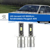 0 Fendinebbia LED H3 9600Lm per Peugeot 405  1987 - 1997 H3: Kit LED Accent 9600LM