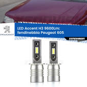 0 Fendinebbia LED H3 9600Lm per Peugeot 605 1989 - 1994 H3: Kit LED Accent 9600LM