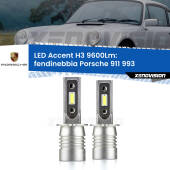 0 Fendinebbia LED H3 9600Lm per Porsche 911 993 1993 - 1997 H3: Kit LED Accent 9600LM