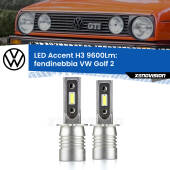 0 Fendinebbia LED H3 9600Lm per VW Golf 2  1983 - 1990 H3: Kit LED Accent 9600LM