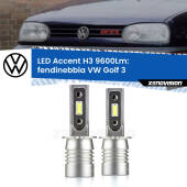 0 Fendinebbia LED H3 9600Lm per VW Golf 3 1991 - 1997 H3: Kit LED Accent 9600LM