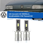0 Fendinebbia LED H3 9600Lm per VW Passat B3 1988 - 1993 H3: Kit LED Accent 9600LM