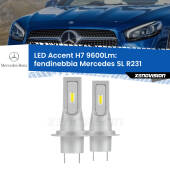 0 Fendinebbia LED H7 9600Lm per Mercedes SL R231 2012 in poi H7: Kit LED Accent 9.600LM