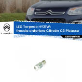 0 Freccia Anteriore LED HY21W Torpedo per Citroën C3 Picasso 2009 - 2016 HY21W (BAW9S): LED Torpedo Canbus Arancio