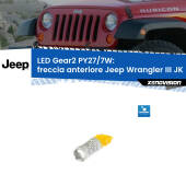 0 Freccia Anteriore LED PY27/7W per Jeep Wrangler III JK 2006 - 2016 PY27/7W Led 50W Pos. Lato Corto - Lenticolare - 700 Lumen - Arancio