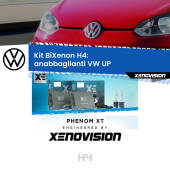 0 H4: Kit Bi Xenon VW UP  (2011 in poi) Specifico Zero-Spie H4: Kit BiXenon PhenomXT Xenovision 42W Canbus