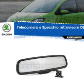0 Telecamera e Specchio retrovisore OEM Look con display invisibile per Skoda Citigo Kit Retrovisore Telecamera Retromarcia con schermo 4" invisibile | Staffa OEM
