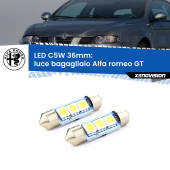 0 Luce Bagagliaio LED c5w 36mm Alfa romeo GT  2003 - 2010 (Coppia) C5W C10W Led Canbus 36mm a 3 Ultra Led Xenovision - Bianco Lunare 6000k (Coppia)