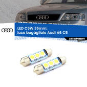 0 Luce Bagagliaio LED c5w 36mm Audi A6 C5 1997 - 2004 (Coppia) C5W C10W Led Canbus 36mm a 3 Ultra Led Xenovision - Bianco Lunare 6000k (Coppia)