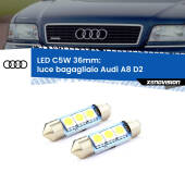0 Luce Bagagliaio LED c5w 36mm Audi A8 D2 1994 - 2002 (Coppia) C5W C10W Led Canbus 36mm a 3 Ultra Led Xenovision - Bianco Lunare 6000k (Coppia)