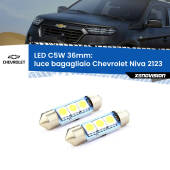 0 Luce Bagagliaio LED c5w 36mm Chevrolet Niva 2123 2002 - 2009 (Coppia) C5W C10W Led Canbus 36mm a 3 Ultra Led Xenovision - Bianco Lunare 6000k (Coppia)