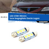 0 Luce Bagagliaio LED c5w 36mm Dacia Logan 2004 - 2011 (Coppia) C5W C10W Led Canbus 36mm a 3 Ultra Led Xenovision - Bianco Lunare 6000k (Coppia)