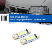 0 Luce Bagagliaio LED c5w 36mm Fiat Ducato 244 2002 - 2006 (Coppia) C5W C10W Led Canbus 36mm a 3 Ultra Led Xenovision - Bianco Lunare 6000k (Coppia)